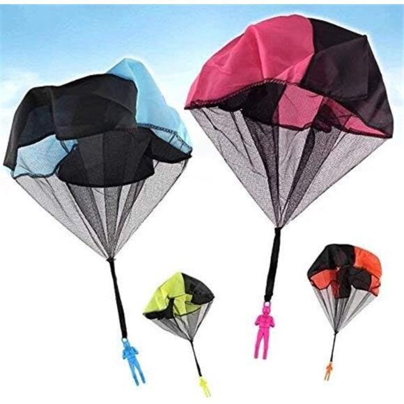 4PCS Children's Set Tangle Parachute Figures Hand Throw Soldiers Square Outdoor - Picture 3 of 6